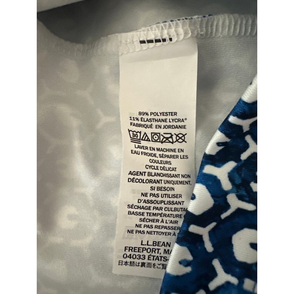 L.L. Bean Short Sleeve Fitness Dress Size XL Nautical Geometric Print Blue White - Picture 15 of 16